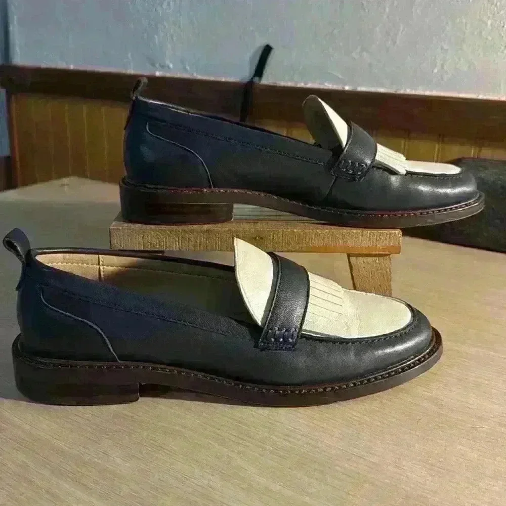 Ann Taylor Colorblock Leather Loafers - Picture 2 of 7